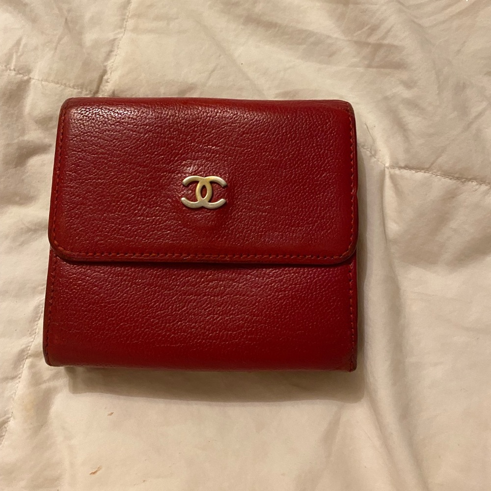Extremely rare red trifold Chanel wallet collectors must have